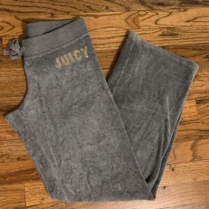 Juicy Couture Velour Grey Track Pants